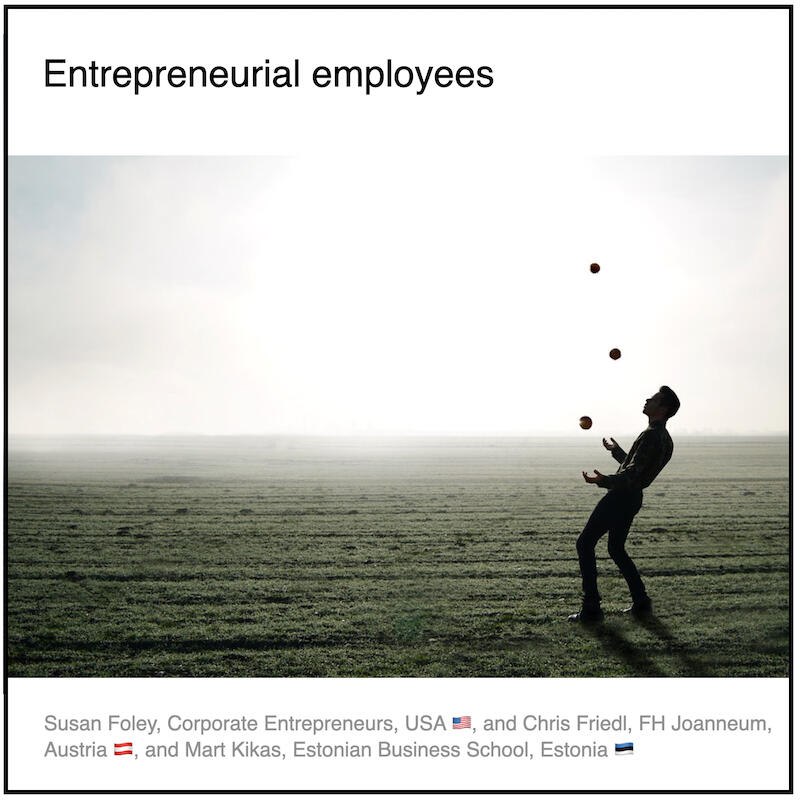 Express 4(2) Paul Coyle, Susan Foley, Chris Friedl and Mart Kikas Download PDF: Entrepreneurial employees by Paul Coyle (Entrepreneurial Mindset Network, France) and Susan Foley (Corporate Entrepreneurs, USA) and Chris Friedl (FH Joanneum, Austria) and Mart Kikas (Estonian Business School, Estonia) .